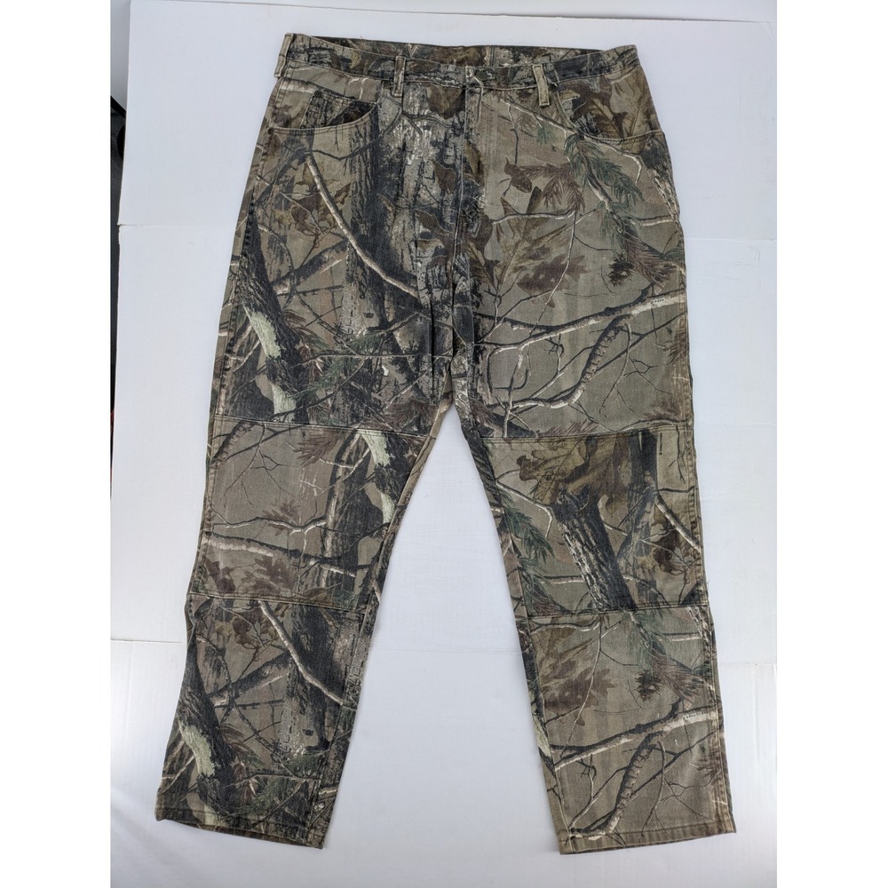 Vintage Wrangler Camo Pants Men 40x32 RealTree AP Double Knee Hunting Hardwoods